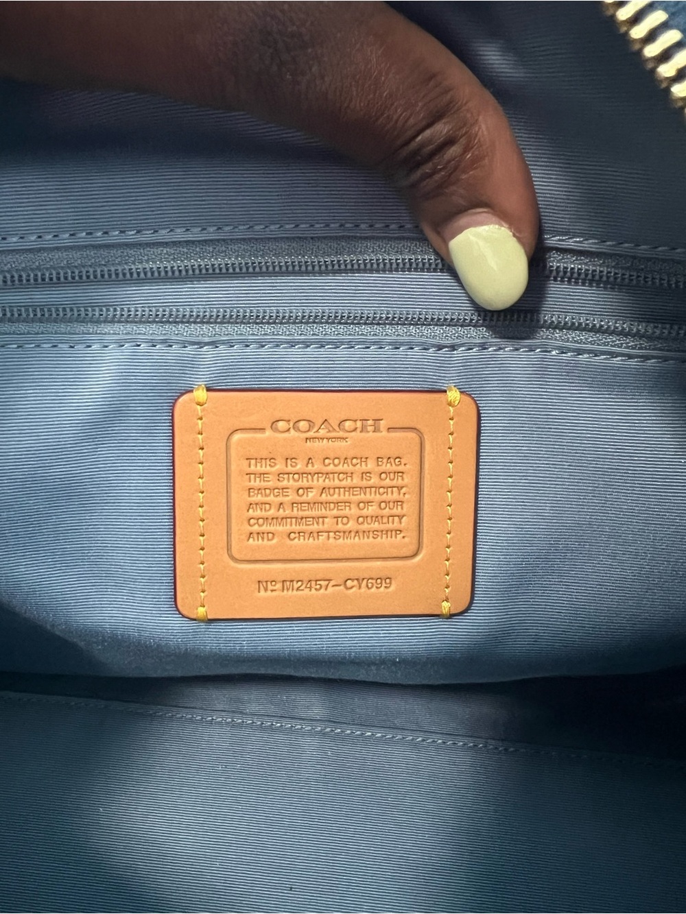 Coach Signature Large Denim Rowan - Picture 7 of 10